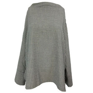 Zara Black and White Checkered Tunic Top